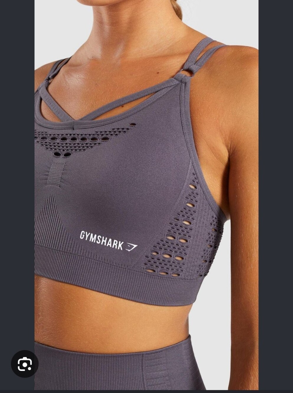 Gymshark Energy Seamless Crossback Sports Bra Gray Adjustable Straps Size S